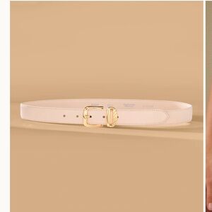 NWT aureum No 3 champagne gold mousse leather belt women’s size xs/s